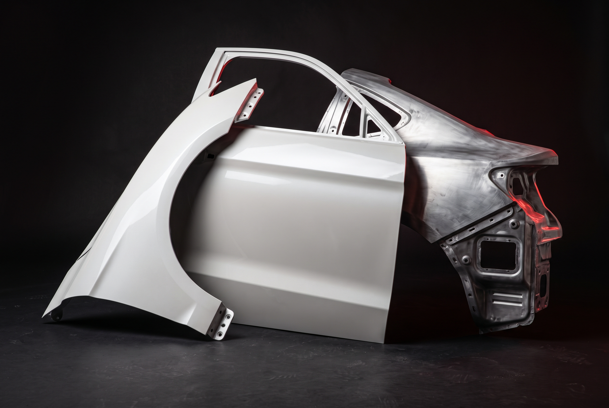 Tesla body panel and fender replacement parts — Model 3 and Model Y